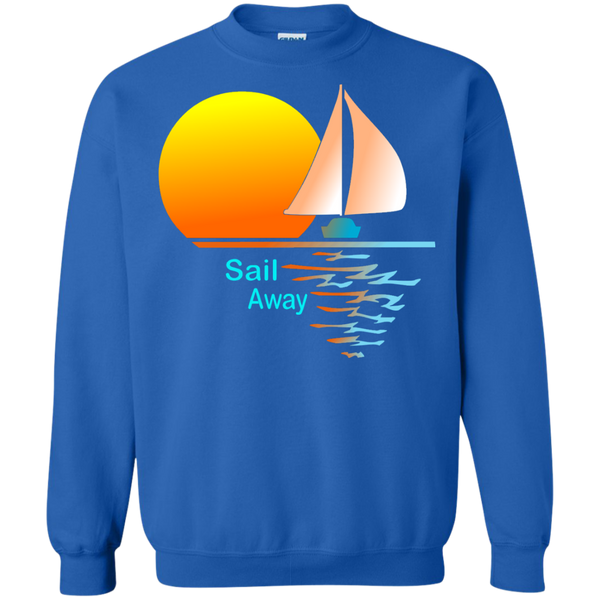Sail Away on Printed Crewneck Pullover Sweatshirt  8 oz