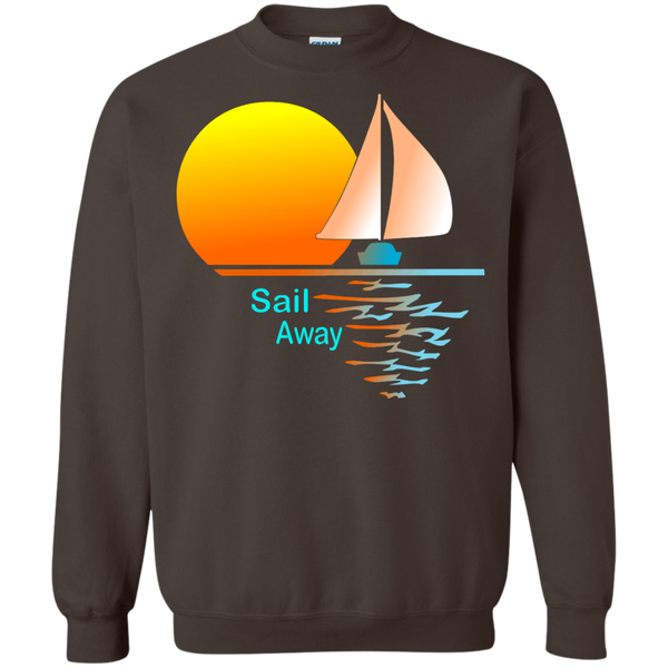 Sail Away on Printed Crewneck Pullover Sweatshirt  8 oz