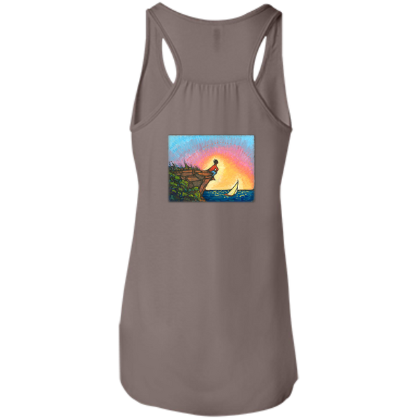 "The Adventurer" - printed on the back – Bella+Canvas Flowy Racerback Tank